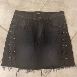 HUDSON VIPER Mini Skirt Black with LuLu Pierced Denim Size 27